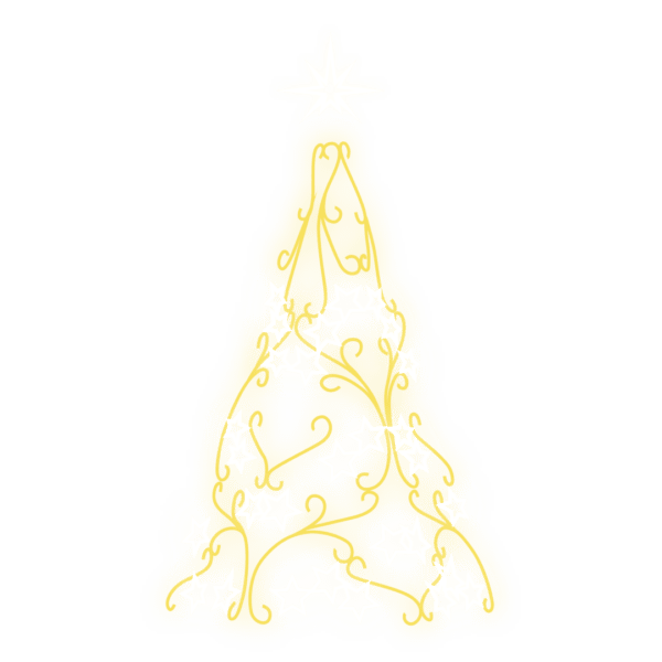 Árvore de Arabescos com Estrelas Amarela