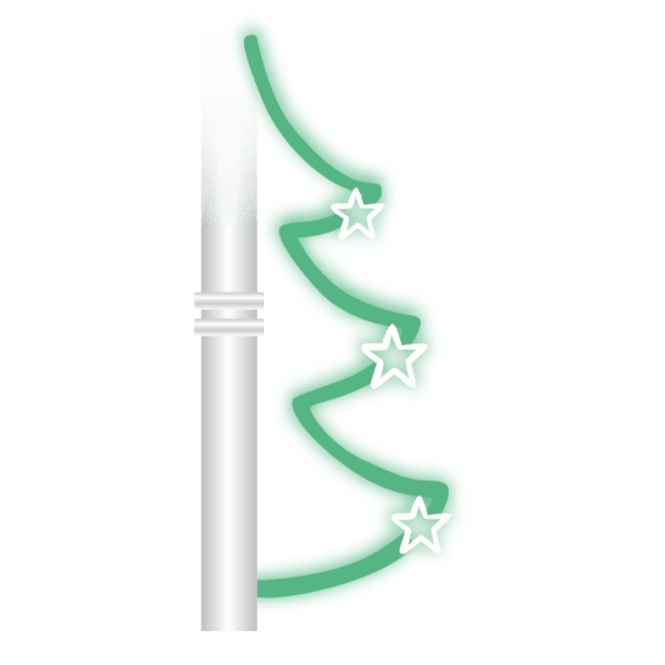 Poste Médio Árvore Verde com Estrelas
